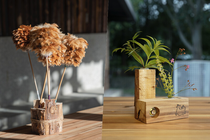 各個角落發現引入柳杉餘料加以改造運用的巧思。