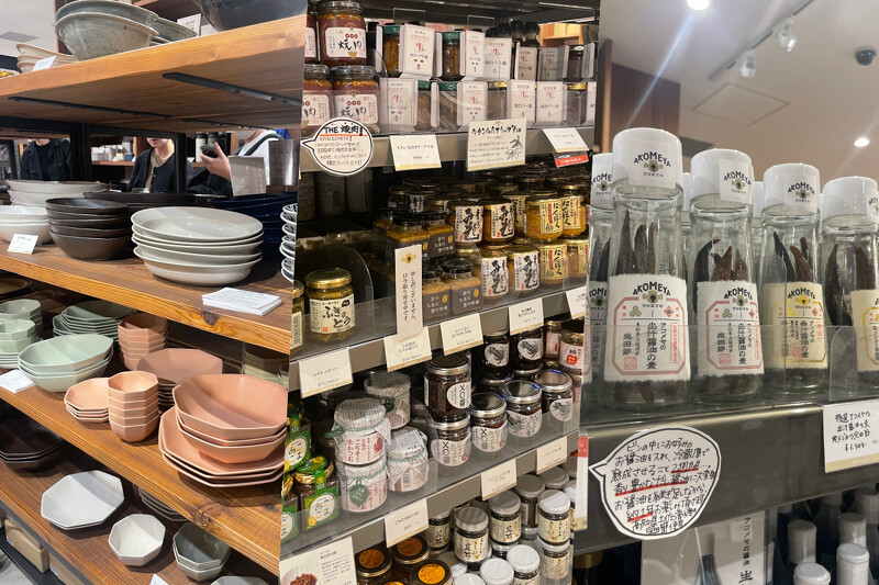 AKOMEYA TOKYO NEWoMan 新宿店的商品琳瑯滿目,還有現在時下最流行的「自製風味醬油」,在現成的醬油玻璃瓶中放進了各式風味香料,回家後能倒進醬油保存,就成了帶有各式風味的沾醬使用。 AKOMEYA TOKYO NEWoMan 新宿店的商品琳瑯滿目,還有現在時下最流行的「自製風味醬油」,在現成的醬油玻璃瓶中放進了各式風味香料,回家後能倒進醬油保存,就成了帶有各式風味的沾醬使用。