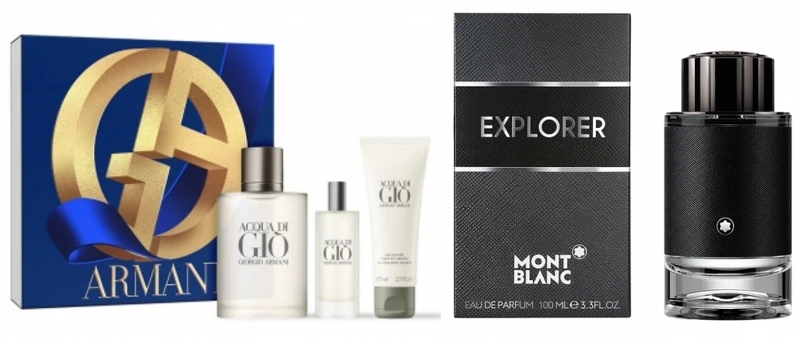 GIORGIO ARMANI亞曼尼寄情男士香水禮盒NT2,975。MONTBLANC萬寶龍探尋旅者香水,NT2,970 GIORGIO ARMANI亞曼尼寄情男士香水禮盒NT2,975。MONTBLANC萬寶龍探尋旅者香水,NT2,970