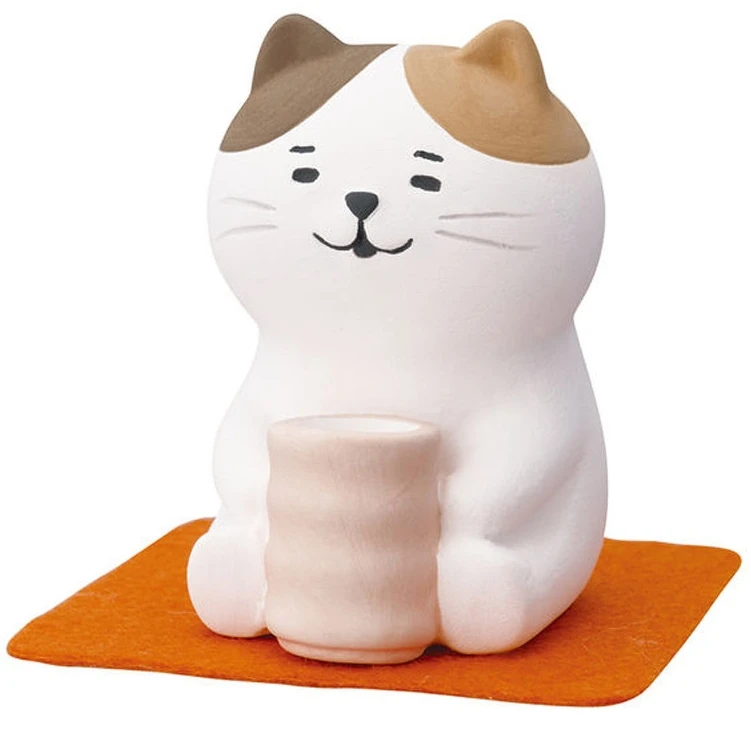 日本DECOLE香氛小幫手擴香石-茶道花貓，NT370