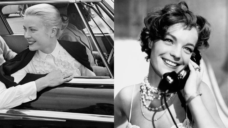 左：優雅的摩納哥王妃葛麗絲凱莉 Grace Kelly 無名指上戴的就是Trinity戒指。右：奥地利女演員 Romy Schneider，他們都鍾情於日常間穿戴Trinity。