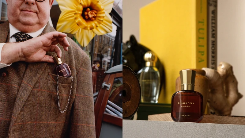 Jo Malone London古董市集_薑汁啤酒香水，帶點辛辣的獨特木質香味，創作靈感來自英式薑汁啤酒瓶。