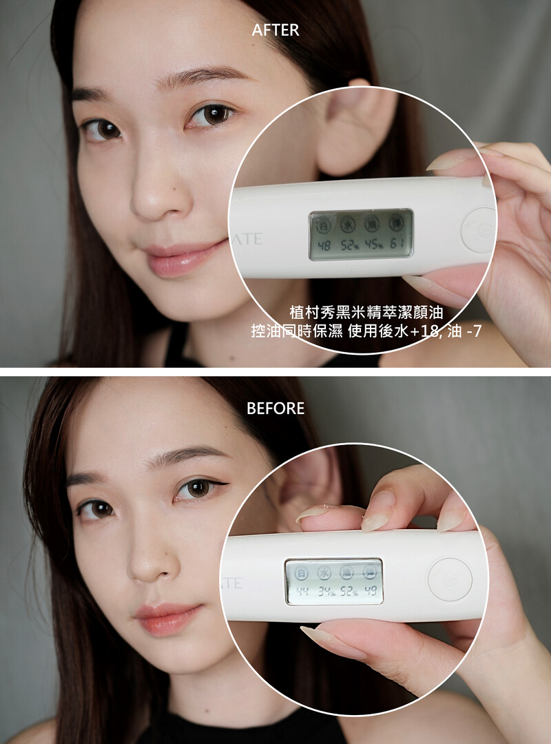 使用「黑米精萃潔顏油」卸妝,保水度增加18%、油也下降7%! 使用「黑米精萃潔顏油」卸妝,保水度增加18%、油也下降7%!