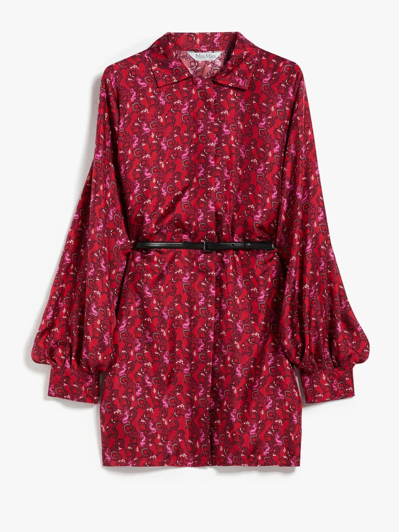 Max Mara 印花絲質襯衫裙,NT47,300。 Max Mara 印花絲質襯衫裙,NT47,300。
