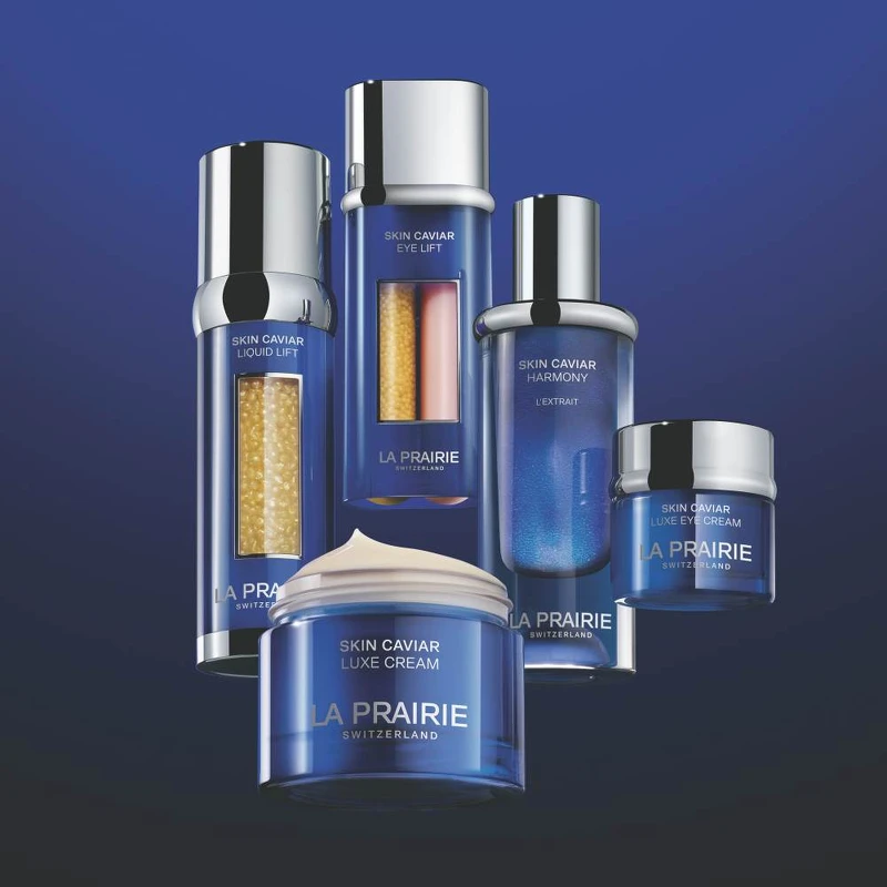 La Prairie魚子美顏系列包括了魚子美顏乳霜、黃鑽魚子緊俏拉提精華、魚子美顏緊俏眼部精華、魚子美顏緊緻塑顏精萃、魚子美眼霜。