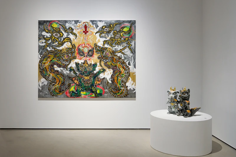 小松美羽 Miwa Komatsu, 讚美圍繞的恩典之日 Praise the Days of Grace That Surround You, 2024, 壓克力、畫布 Acrylic on canvas, 181.0 x 227.0 cm 小松美羽 Miwa Komatsu, 讚美圍繞的恩典之日 Praise the Days of Grace That Surround You, 2024, 壓克力、畫布 Acrylic on canvas, 181.0 x 227.0 cm