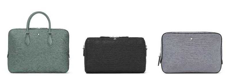 MONTBLANC 4810系列薄型公文包(NT$56,700)、142斜背包(NT45,400)、袖珍信差包(NT$30,300)。