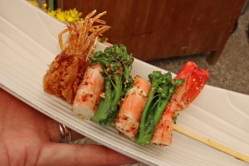 車蝦青花筍。 車蝦青花筍。