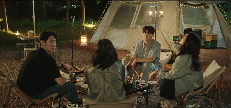 一起開心露營的南荷娜、余正宇、李紅蘭與彬大永。 一起開心露營的南荷娜、余正宇、李紅蘭與彬大永。