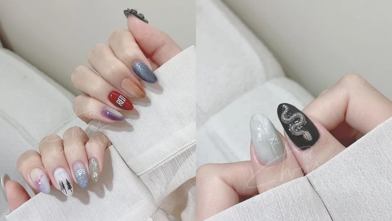 Chris87118設計的泰勒絲美甲貼紙,實際上做出來的效果。 Chris87118設計的泰勒絲美甲貼紙,實際上做出來的效果。