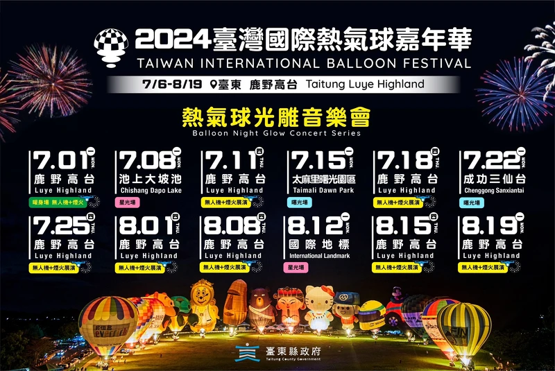 2024台東熱氣球嘉年華光雕音樂會日期地點 2024台東熱氣球嘉年華光雕音樂會日期地點