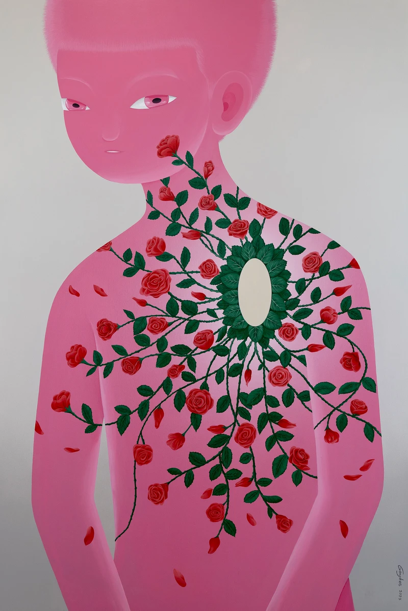 Tang Contemporary Art 當代唐人藝術中心 Gongkan, “BLOOM”, 2023, Acrylic on canvas, 180x230 cm. Image courtesy of Tang Contemporary Art.