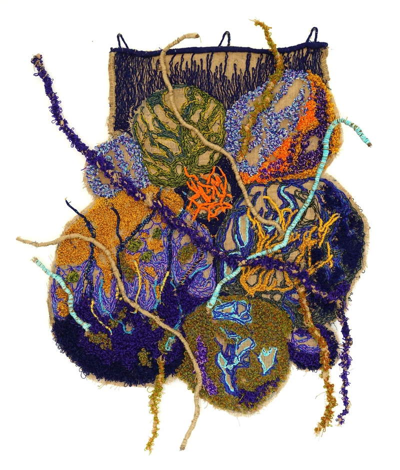 Afriart Gallery Fiker Solomon, “Web of Life 10”, 2023, Jute and Cotton Thread, 155x115 cm. Image courtesy of Afriart Gallery.