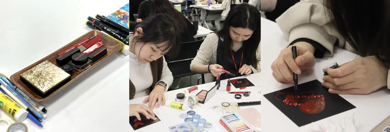 此次百件以上過期資生堂集團彩妝品及報章雜誌成為最佳媒材,並在活動後全數捐贈給藝啓工作室,提供之後藝術治療所需。 此次百件以上過期資生堂集團彩妝品及報章雜誌成為最佳媒材,並在活動後全數捐贈給藝啓工作室,提供之後藝術治療所需。