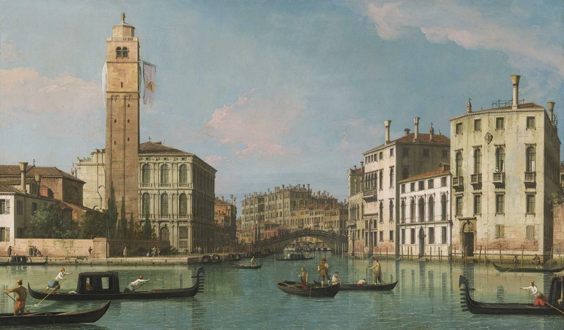 卡納萊托(1697-1768)作品〈威尼斯:卡納雷吉歐區入口〉,可能於1734-1742年創作。圖片版權:英國國家藝廊 卡納萊托(1697-1768)作品〈威尼斯:卡納雷吉歐區入口〉,可能於1734-1742年創作。圖片版權:英國國家藝廊