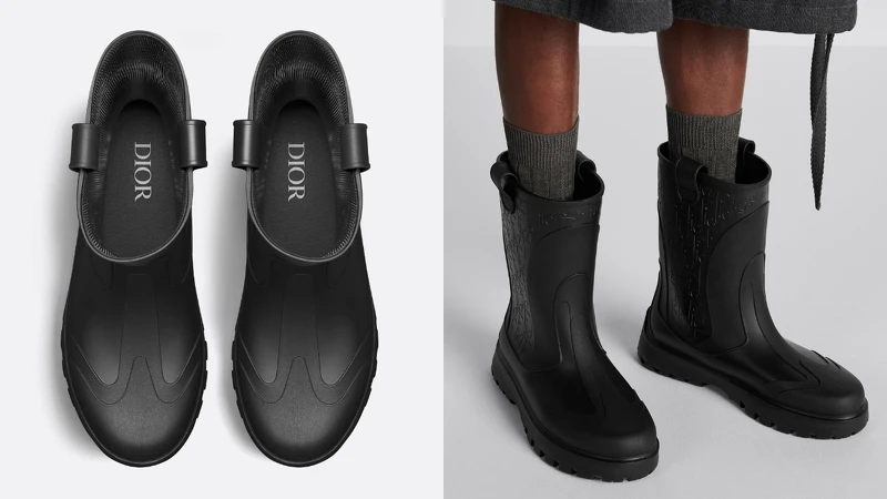 Garden黑色中低筒雨靴,Dior。 Garden黑色中低筒雨靴,Dior。