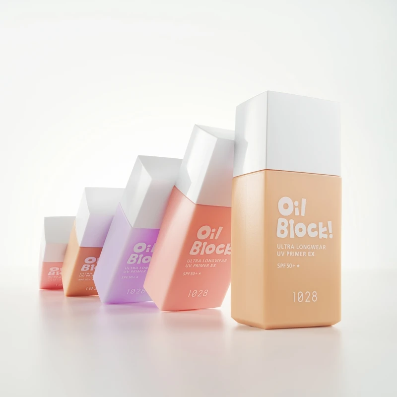 1028 Oil Block!超控油UV校色飾底乳EX SPF50+(裸粉、嫩紫、柔膚)情境圖。 1028 Oil Block!超控油UV校色飾底乳EX SPF50+(裸粉、嫩紫、柔膚)情境圖。