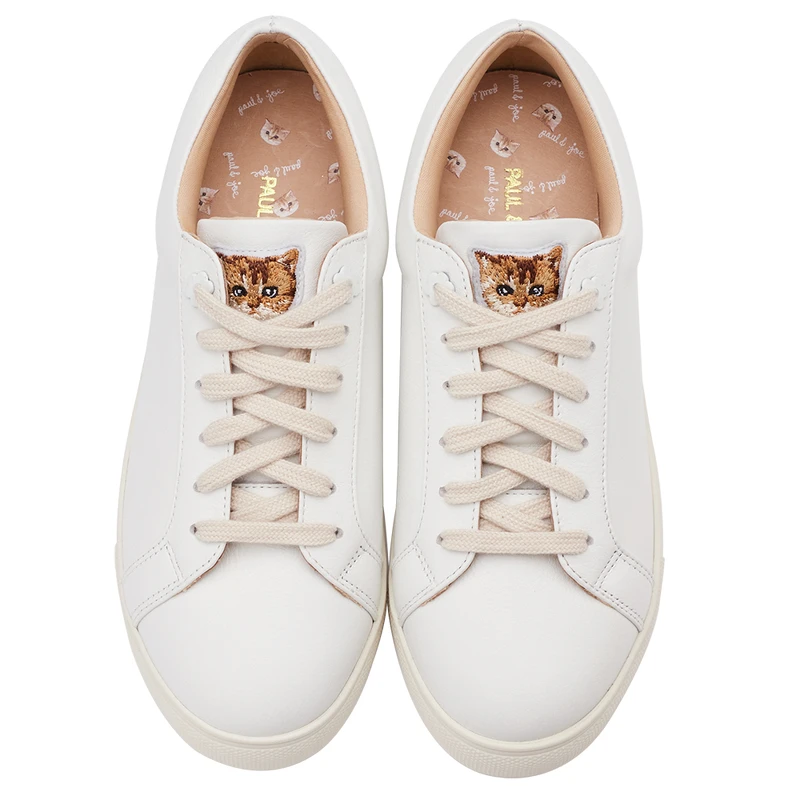 Paul & Joe X Grace Gift聯名牛皮小棕貓大頭內增高小白鞋,NT2380 Paul & Joe X Grace Gift聯名牛皮小棕貓大頭內增高小白鞋,NT2380
