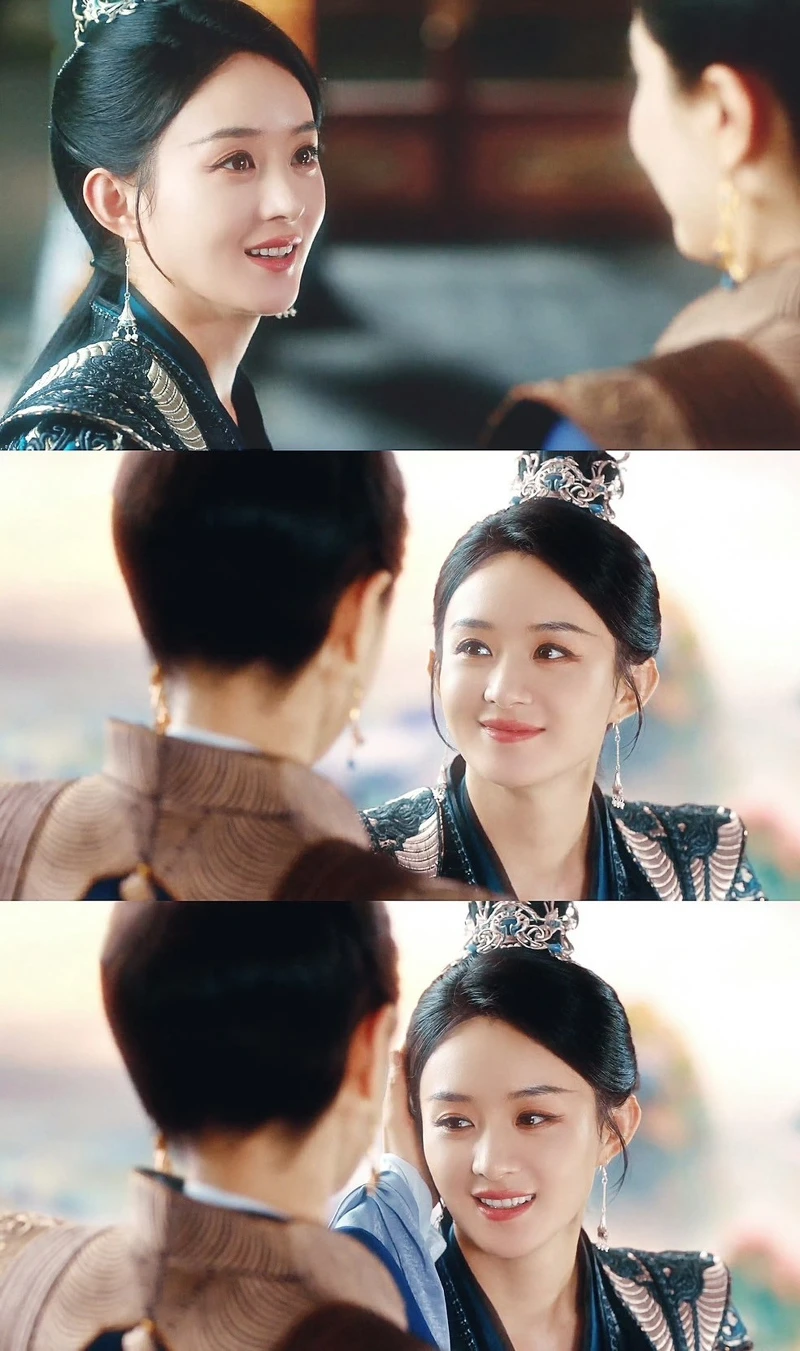 劇中曾黎撫摸趙麗穎的頭，師徒對視而笑的鏡頭成名場面。