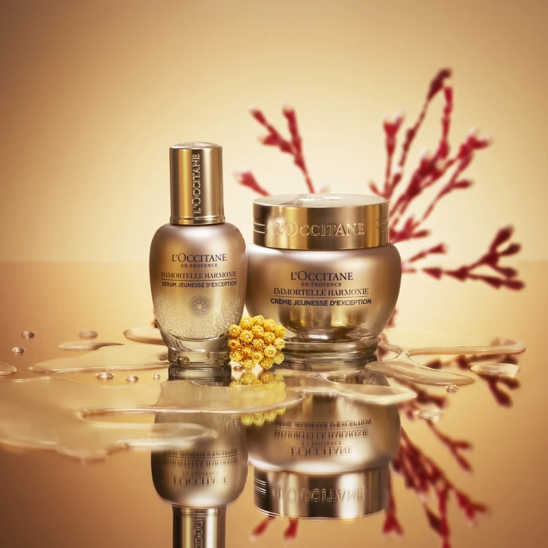 L’OCCITANE歐舒丹馭時金燦活萃系列主視覺。 L’OCCITANE歐舒丹馭時金燦活萃系列主視覺。