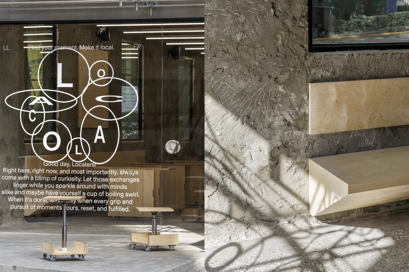 透過裸露的原始結構和精緻平整的材料，空間在兩者之間保持了平衡。