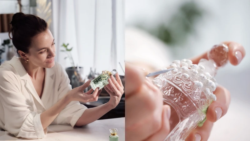 嬌蘭幸福永駐鈴蘭淡香水琉金綻舞蜂印瓶創作情境圖。