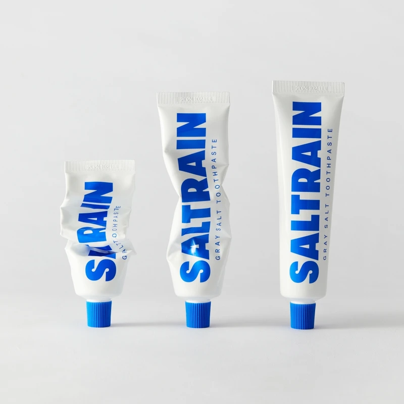 SALTRAIN經典薄荷灰鹽牙膏(藍)30g，NT120、100g，NT260、180g，NT450