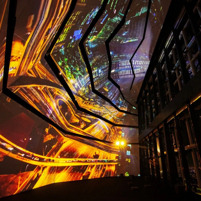 圓頂形天花板的展廳「Gallery A」，能創造出360度全面沈浸式的空間。