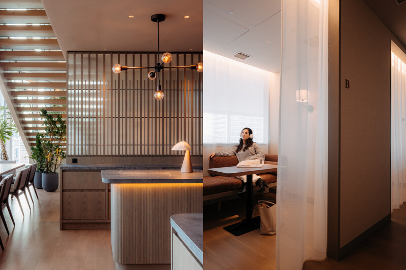 全天候的點心吧台外，還能使用休息室的貼心服務。