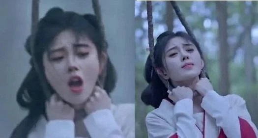 鞠婧禕被綁在樹上,脖子完全沒碰到繩子被酸到不行。  鞠婧禕被綁在樹上,脖子完全沒碰到繩子被酸到不行。