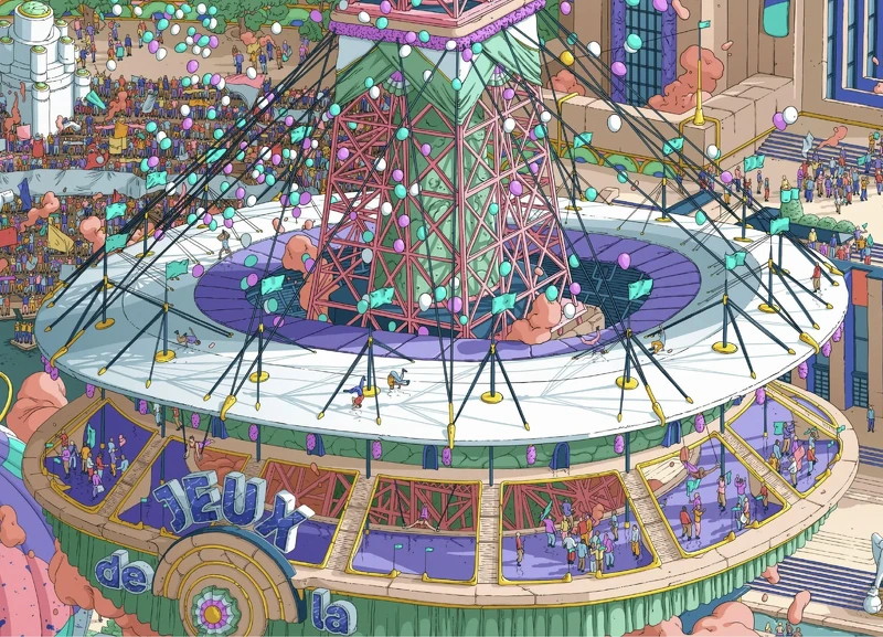 各運動賽事，畫面中為霹靂舞 （Breaking）。