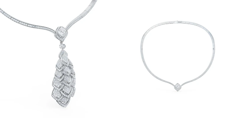 Metamorphosis by De Beers 高級珠寶系列 全新 Spring 18K白金鑽石吊墜項鍊(可將鑽石吊墜拆卸成為俐落單鑽項鍊)。