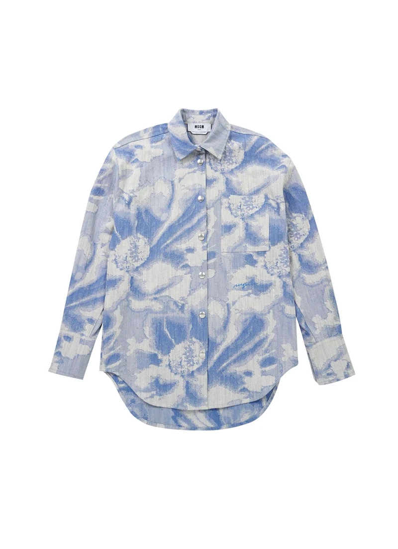 Msgm 雛菊緹花牛仔襯衫，NT17,800。