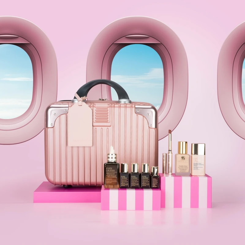 雅詩蘭黛美肌巡禮14吋手提行李情境圖。 雅詩蘭黛美肌巡禮14吋手提行李情境圖。