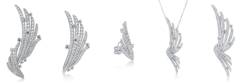 VELA白K金法式鑲嵌鑽石兩用胸針 VELA白K金法式鑲嵌鑽石兩用胸針