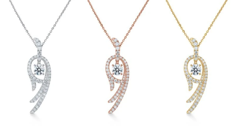 VELA Twisted 白K金鑽石項鍊 主鑽約0.50ct、VELA Twisted 玫瑰金鑽石項鍊 主鑽約0.50ct、VELA Twisted 黃K金鑽石項鍊 主鑽約0.50ct。 VELA Twisted 白K金鑽石項鍊 主鑽約0.50ct、VELA Twisted 玫瑰金鑽石項鍊 主鑽約0.50ct、VELA Twisted 黃K金鑽石項鍊 主鑽約0.50ct。