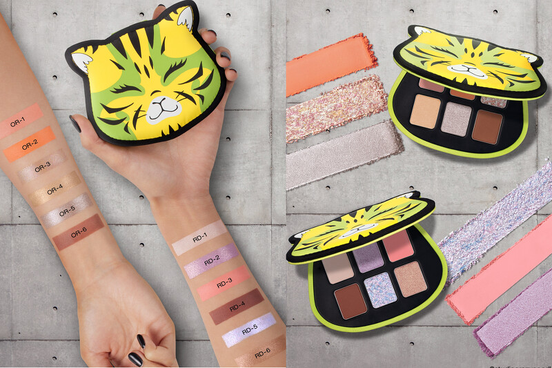 左手 : 潮人澀谷6色眼影盤；右手 : 潮玩街拍6色眼影盤