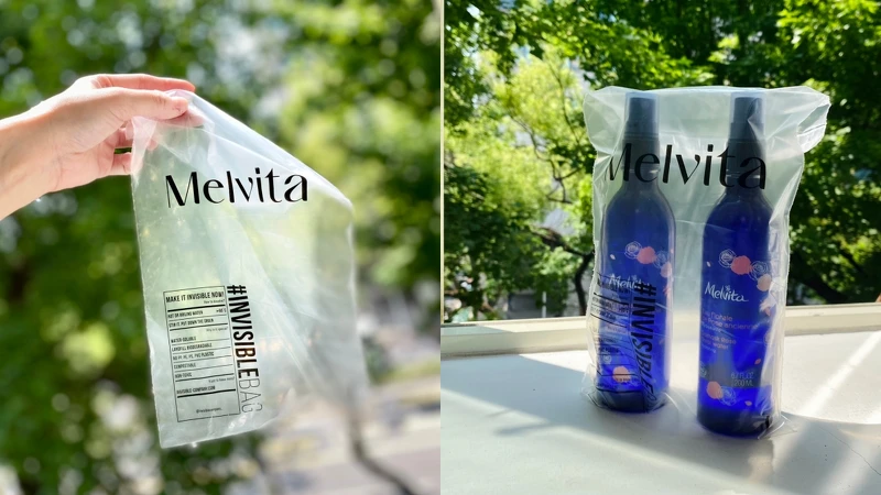 Melvita x INVISIBLE環保分解袋。 Melvita x INVISIBLE環保分解袋。