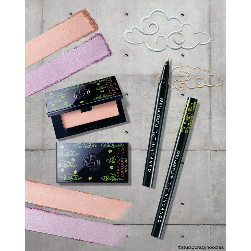 shu uemura植村秀X Hiro Ando時尚頰彩盤(共2色),NT1,300。shu uemura植村秀X Hiro Ando時尚眼線液筆(共2色),NT900 shu uemura植村秀X Hiro Ando時尚頰彩盤(共2色),NT1,300。shu uemura植村秀X Hiro Ando時尚眼線液筆(共2色),NT900