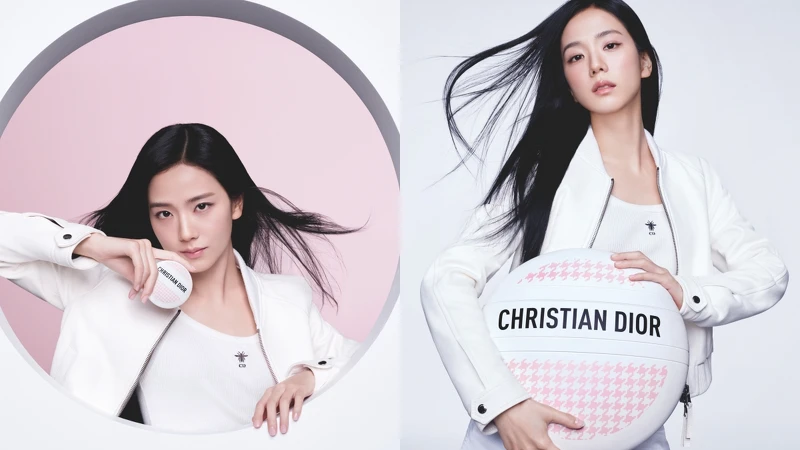 迪奧大使JISOO金智秀為Dior迪奧緹花全能修護霜粉紅限量版拍攝形象廣告。 迪奧大使JISOO金智秀為Dior迪奧緹花全能修護霜粉紅限量版拍攝形象廣告。