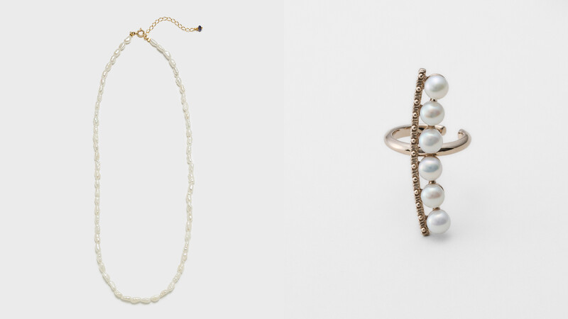 NOJESS 10K珍珠與堇青石項鍊,NT5,800、agete SV淡水珍珠耳骨夾,NT7,800。 NOJESS 10K珍珠與堇青石項鍊,NT5,800、agete SV淡水珍珠耳骨夾,NT7,800。