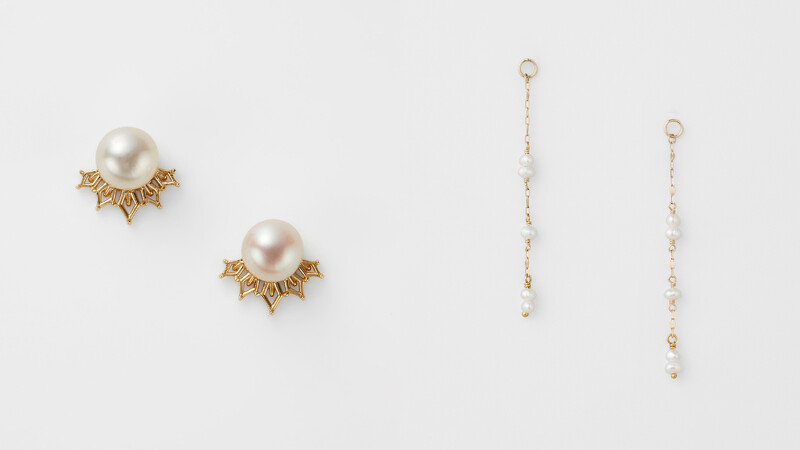 agete 10K淡水珍珠耳環,NT9,600、agete10K淡水珍珠耳墜,NT5,800。 agete 10K淡水珍珠耳環,NT9,600、agete10K淡水珍珠耳墜,NT5,800。