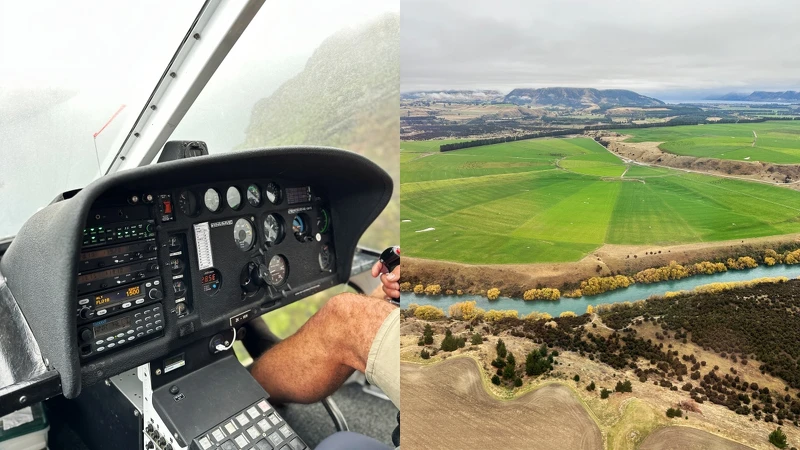 Wanaka Helicopter機上儀表板、窗外風景 Wanaka Helicopter機上儀表板、窗外風景