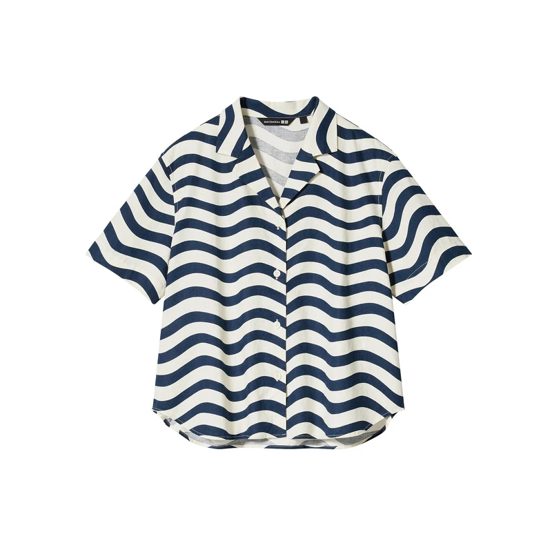 Marimekko亞麻混紡開領襯衫，售價NT$990。