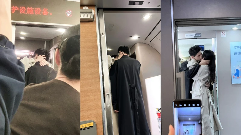 網路上紛紛流出路人拍的各種角度吻照,成功帶起話題。 網路上紛紛流出路人拍的各種角度吻照,成功帶起話題。