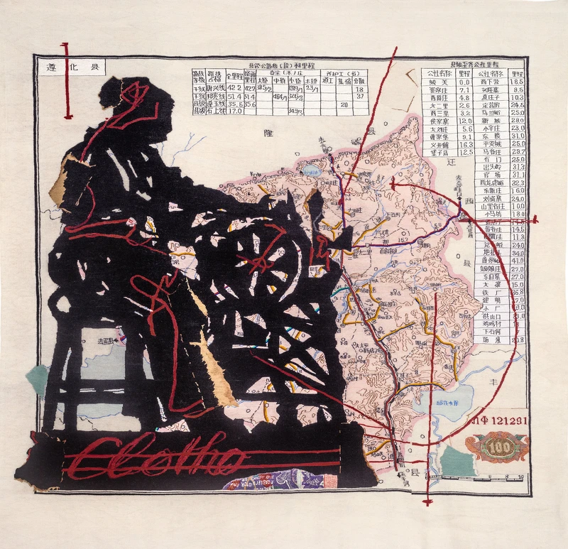 威廉．肯特里奇，《紡紗人》，2021，手工馬海毛織毯，270 × 270 公分。威廉．肯特里奇工作室，約翰尼斯堡，圖像由藝術家提供。