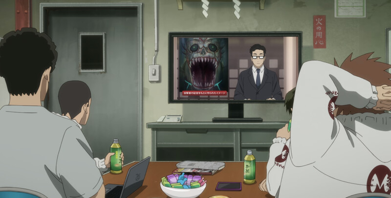 卡夫卡的怪物模樣被定名為「怪獸8號」並通緝著。 卡夫卡的怪物模樣被定名為「怪獸8號」並通緝著。