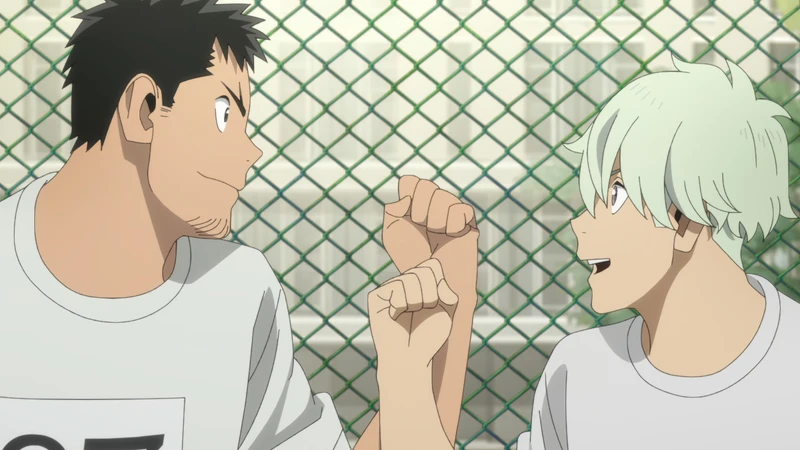 市川與卡夫卡一起努力要通過防衛隊考試。 市川與卡夫卡一起努力要通過防衛隊考試。