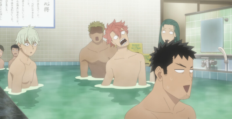 眾男防衛隊員在得知卡夫卡和亞白隊長是青梅竹馬後大受打擊。 眾男防衛隊員在得知卡夫卡和亞白隊長是青梅竹馬後大受打擊。