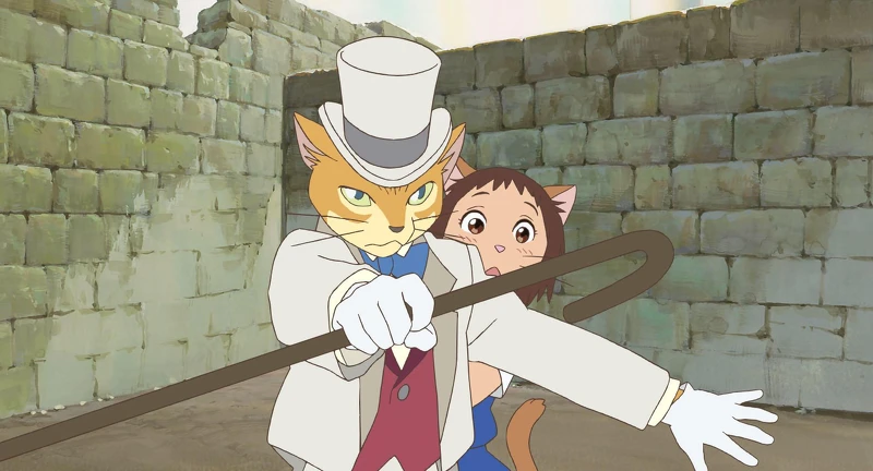 《貓的報恩》貓男爵來救快要變成貓的小春 《貓的報恩》貓男爵來救快要變成貓的小春